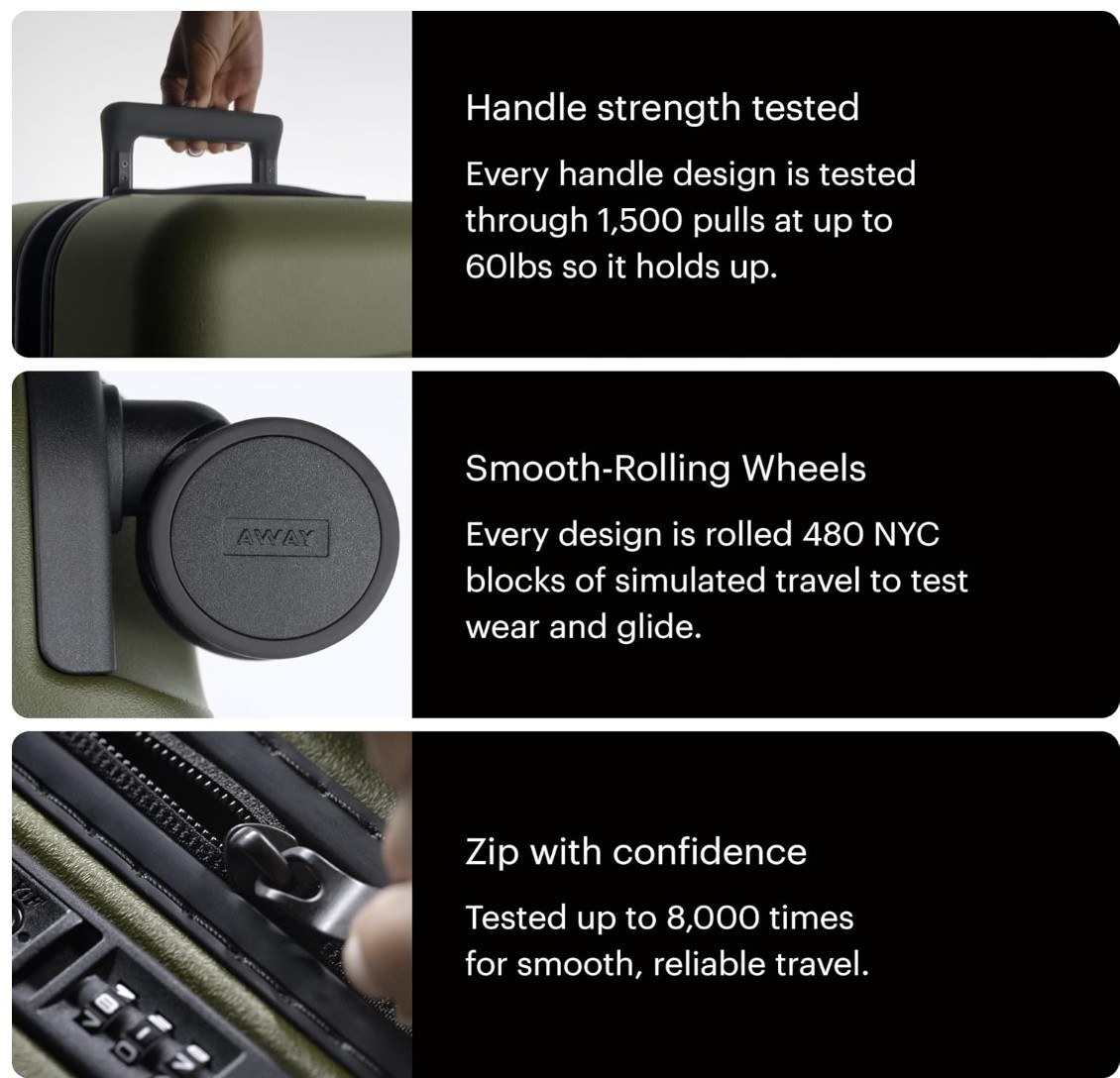 Handle, wheels and zip strength testing