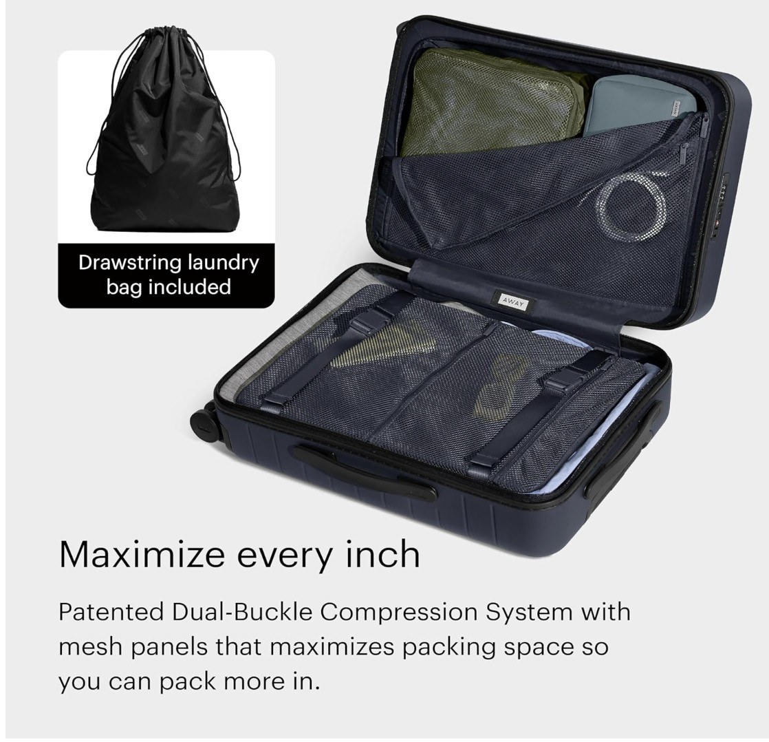Interior compression system with included laundry bag