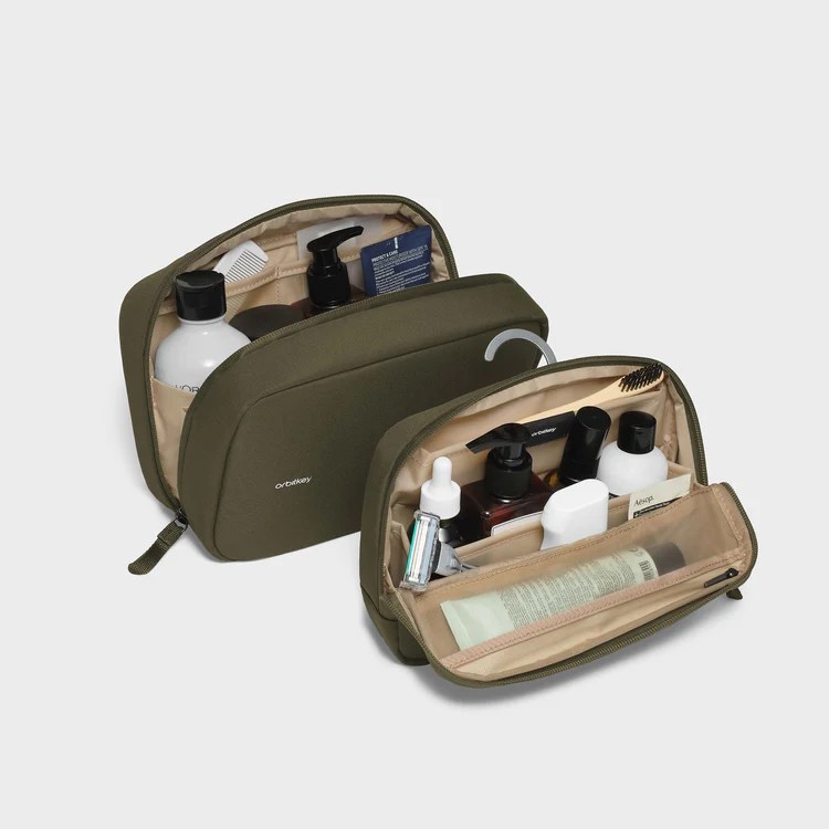 Both pouches open, showing the interior organisation