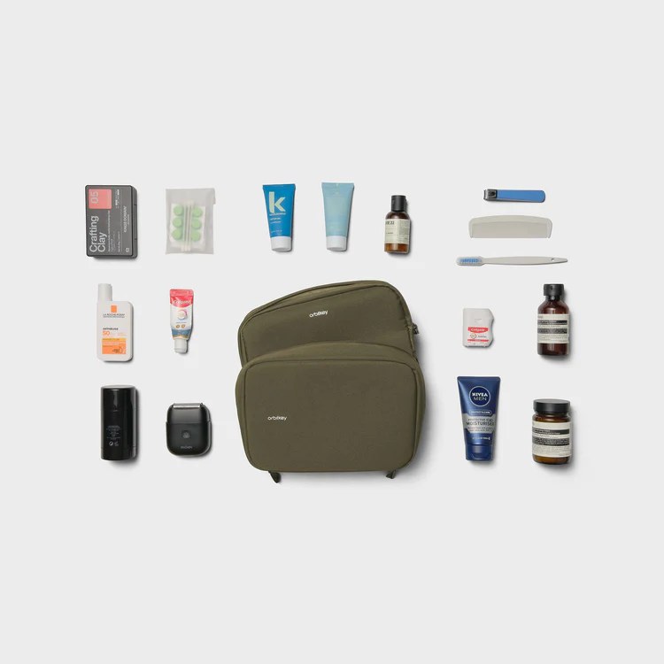 Everything the pouch holds, laid out flat