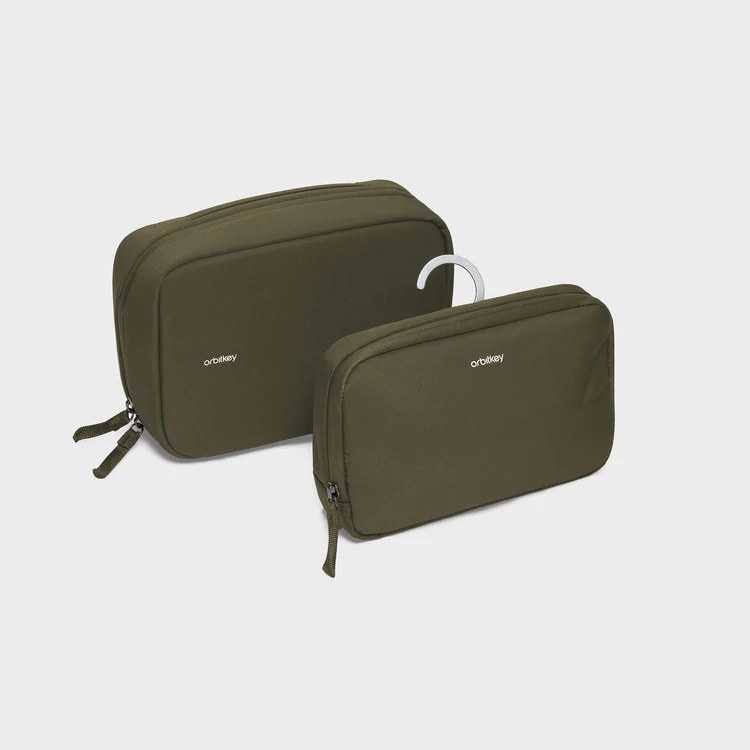 The 2-in-1 Toiletry Pouch in olive green